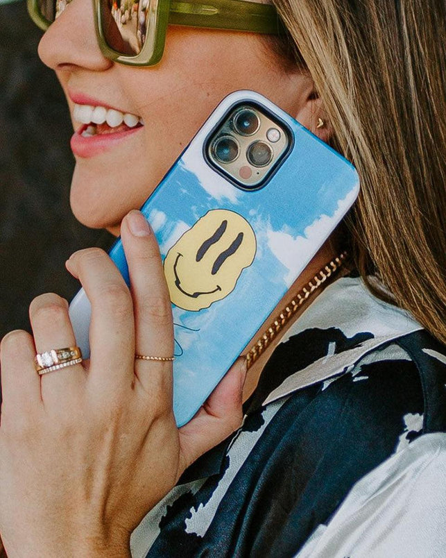 On Cloud Nine | Glitch Smiley Face Case iPhone Case get.casely 