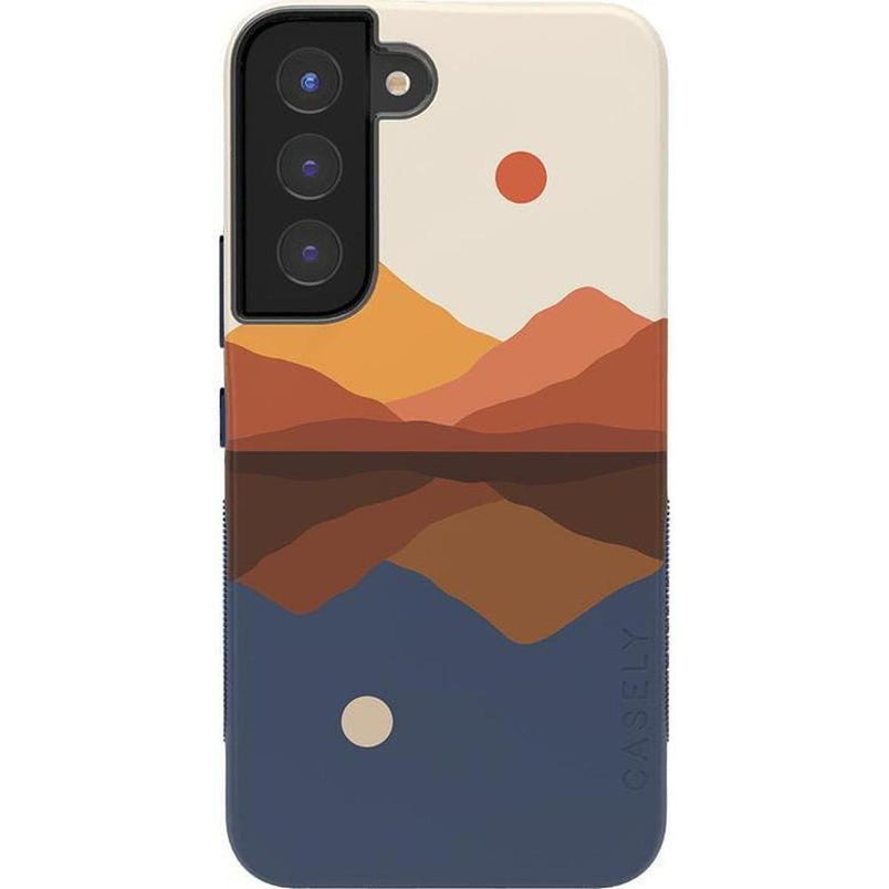 Opposites Attract | Day & Night Colorblock Mountains Samsung Case Samsung Case get.casely Bold Galaxy S22 
