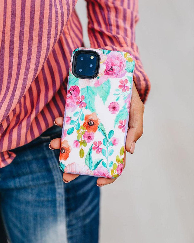 Out And About | Light Pink Floral Case iPhone Case get.casely 