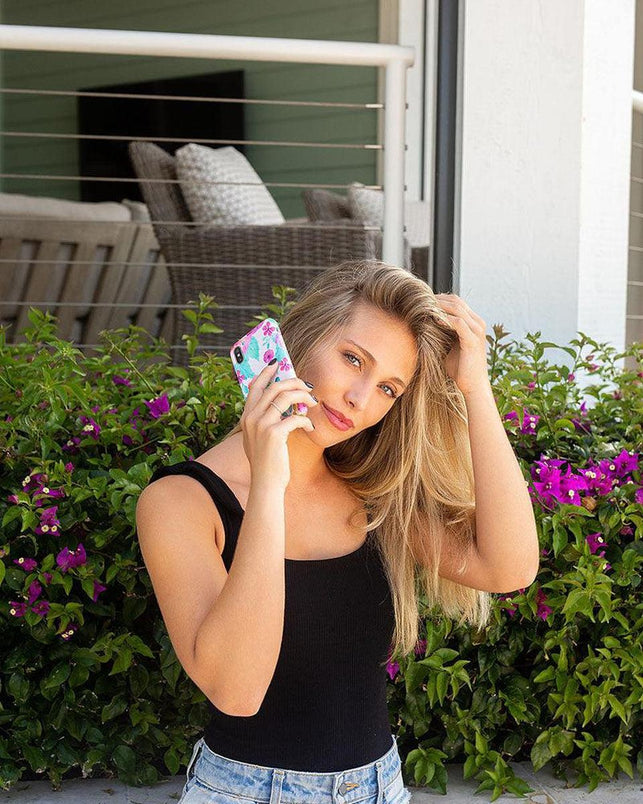 Out And About | Light Pink Floral Case iPhone Case get.casely 