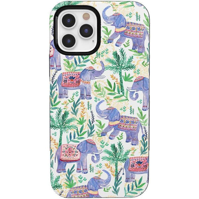 Pastel Gardens | Watercolor Elephant Floral Case iPhone Case get.casely Bold + MagSafe® iPhone 12 Pro Max 