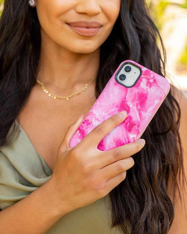Pretty in Pink | Hot Pink Marble Case iPhone Case get.casely 