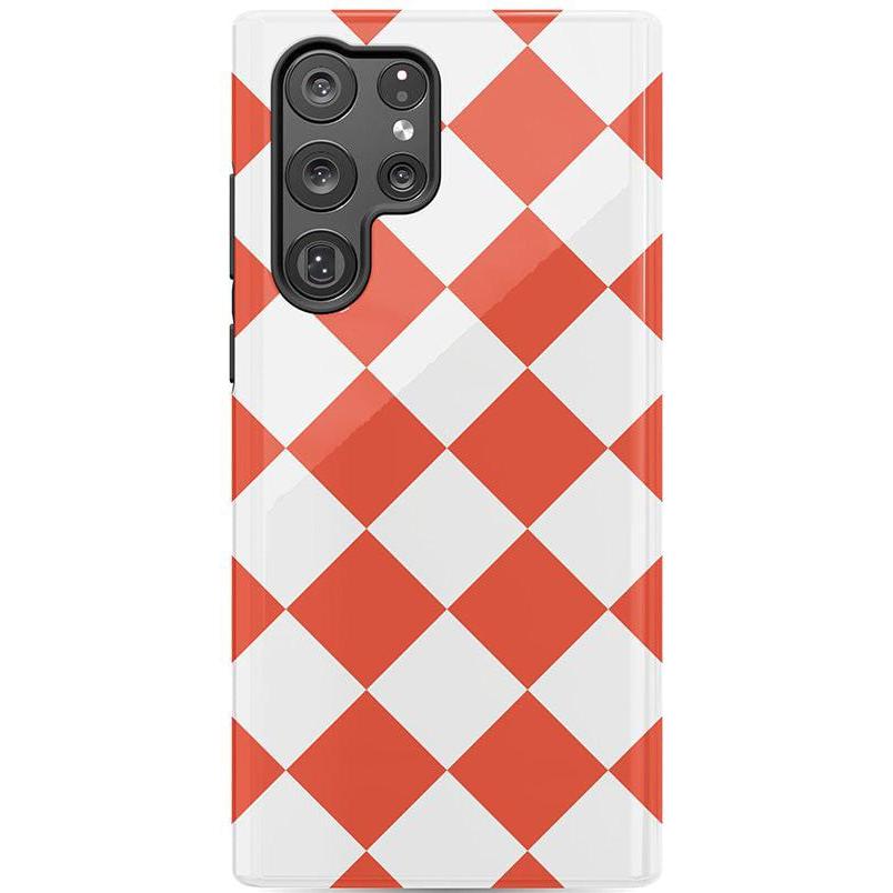 Red Checkerboard | High Contrast Design Case Phone Case Casetry Essential Galaxy S22 Ultra