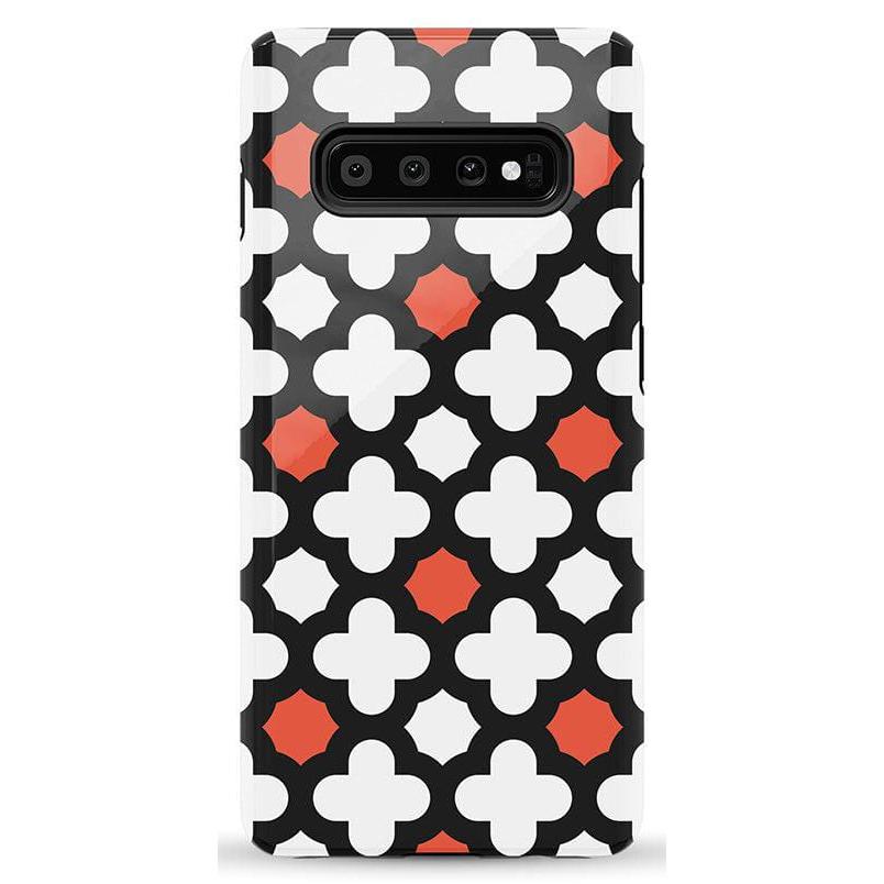 Red Lattice Tile | High Contrast Design Case Phone Case Casetry Essential Galaxy S10 Plus