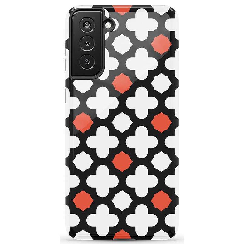 Red Lattice Tile | High Contrast Design Case Phone Case Casetry Essential Galaxy S21 Plus