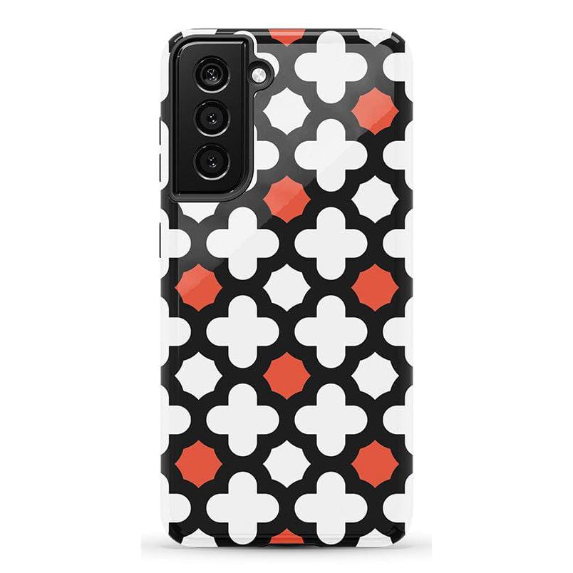 Red Lattice Tile | High Contrast Design Case Phone Case Casetry Essential Galaxy S21
