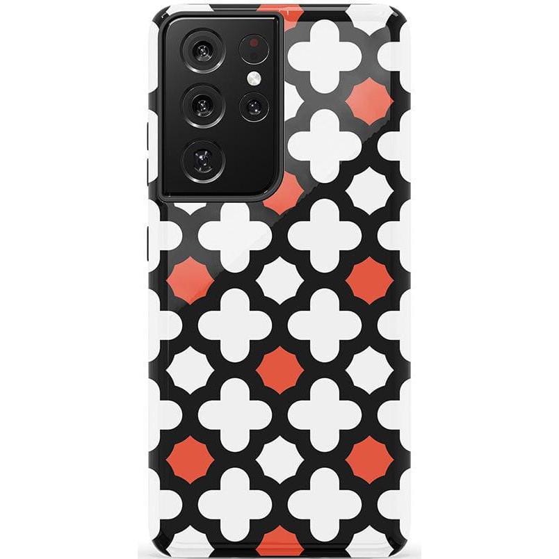 Red Lattice Tile | High Contrast Design Case Phone Case Casetry Essential Galaxy S21 Ultra
