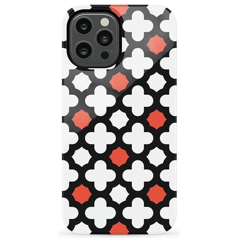 Red Lattice Tile | High Contrast Design Case Phone Case Casetry Essential iPhone 12 Pro Max