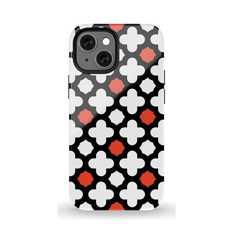 Red Lattice Tile | High Contrast Design Case Phone Case Casetry Essential + MagSafe® iPhone 13 Mini