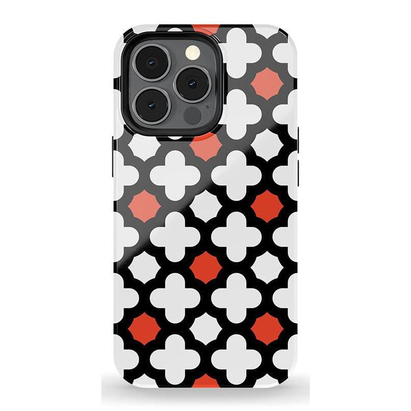 Red Lattice Tile | High Contrast Design Case Phone Case Casetry Essential + MagSafe® iPhone 13 Pro