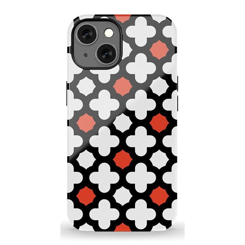 Red Lattice Tile | High Contrast Design Case Phone Case Casetry Essential + MagSafe® iPhone 13