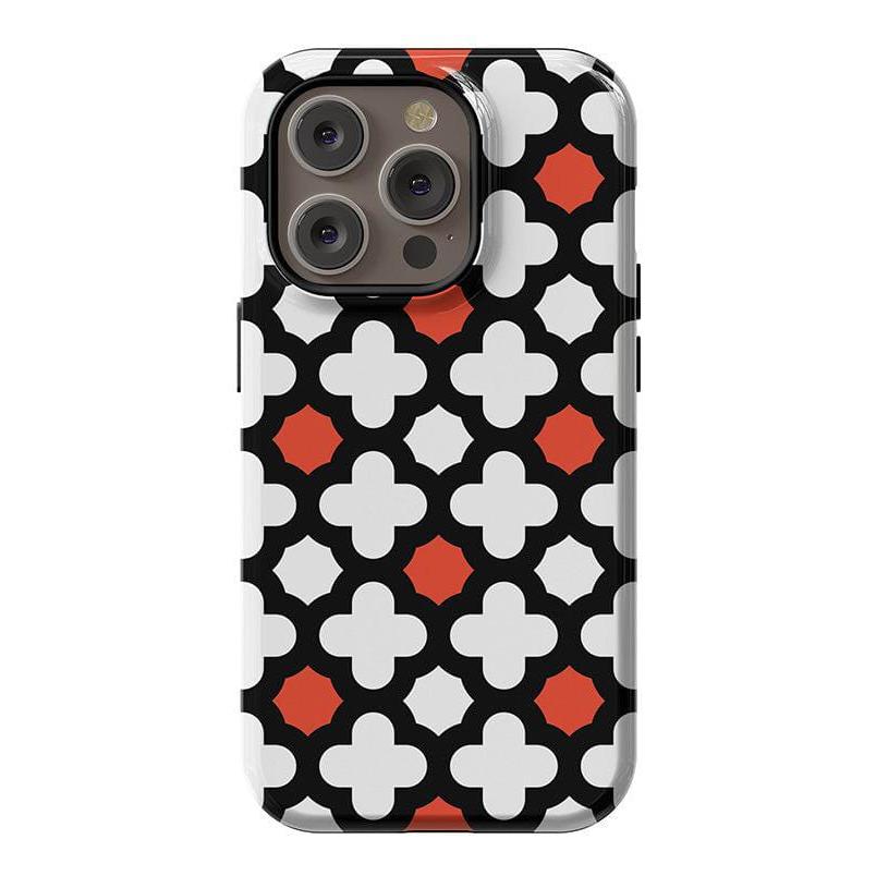 Red Lattice Tile | High Contrast Design Case Phone Case Casetry Essential + MagSafe® iPhone 14 Pro