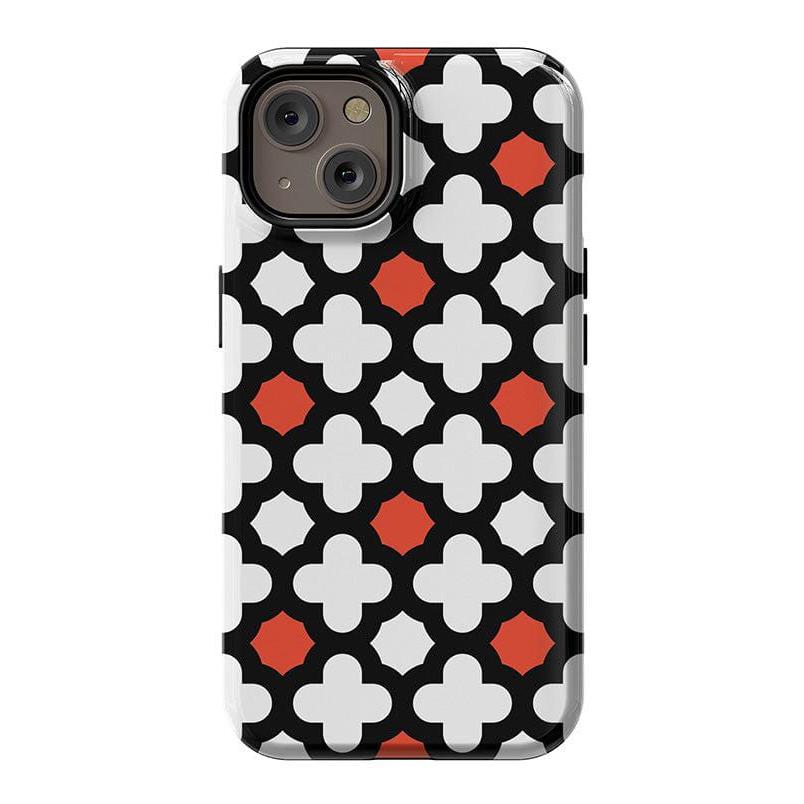 Red Lattice Tile | High Contrast Design Case Phone Case Casetry Essential + MagSafe® iPhone 14