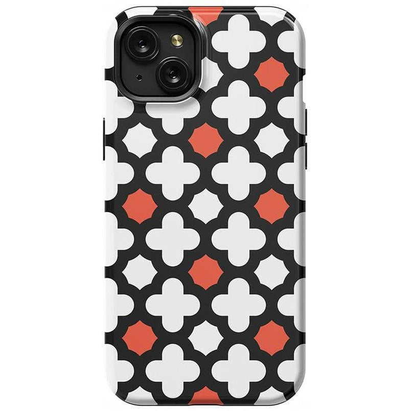 Red Lattice Tile | High Contrast Design Case Phone Case Casetry Essential + MagSafe® iPhone 15 Plus