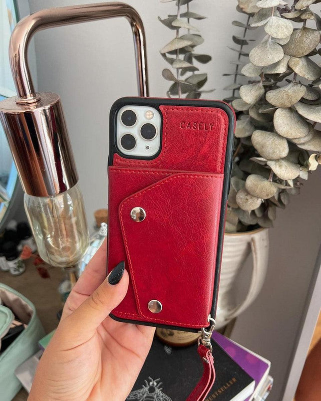 Red Vegan Leather | Wallet Case iPhone Case get.casely 