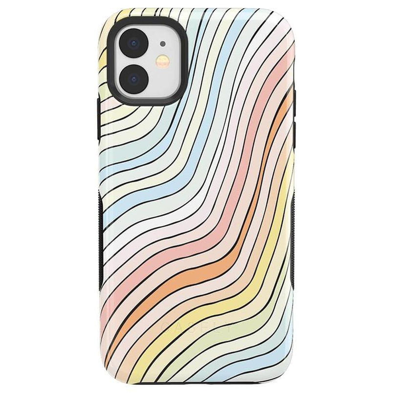 Ride The Wave | Pastel Rainbow Lined Case iPhone Case get.casely Bold iPhone 11
