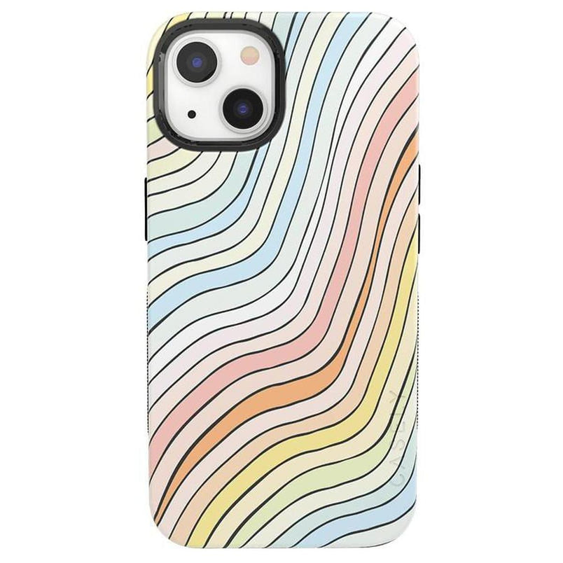 Ride The Wave | Pastel Rainbow Lined Case iPhone Case get.casely Bold + MagSafe® iPhone 13
