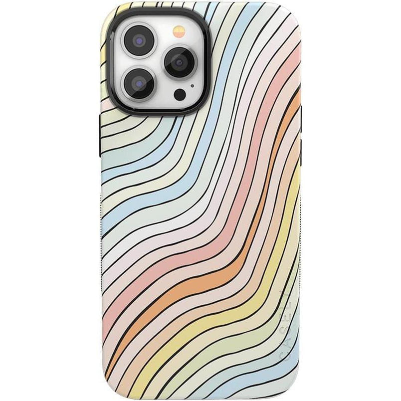 Ride The Wave | Pastel Rainbow Lined Case iPhone Case get.casely Bold + MagSafe® iPhone 13 Pro