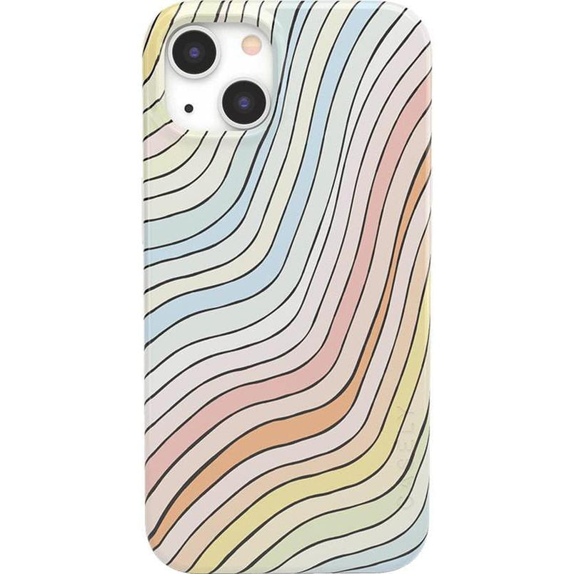 Ride The Wave | Pastel Rainbow Lined Case iPhone Case get.casely Classic iPhone 13 Mini