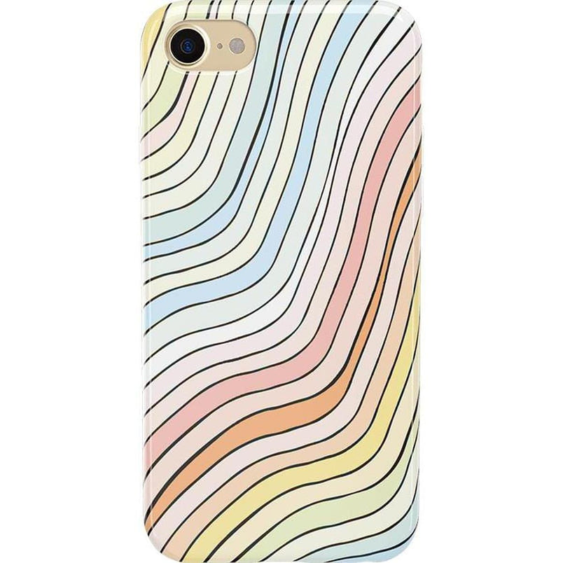 Ride The Wave | Pastel Rainbow Lined Case iPhone Case get.casely Classic iPhone SE (2020 & 2022)