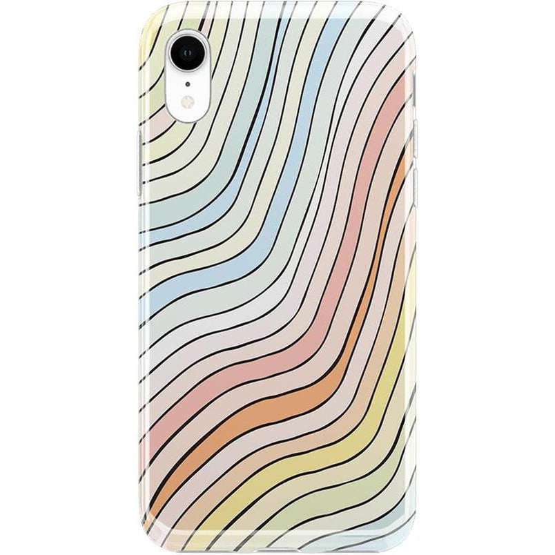 Ride The Wave | Pastel Rainbow Lined Case iPhone Case get.casely Classic iPhone XR