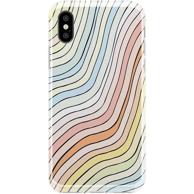 Ride The Wave | Pastel Rainbow Lined Case iPhone Case get.casely Classic iPhone XS Max