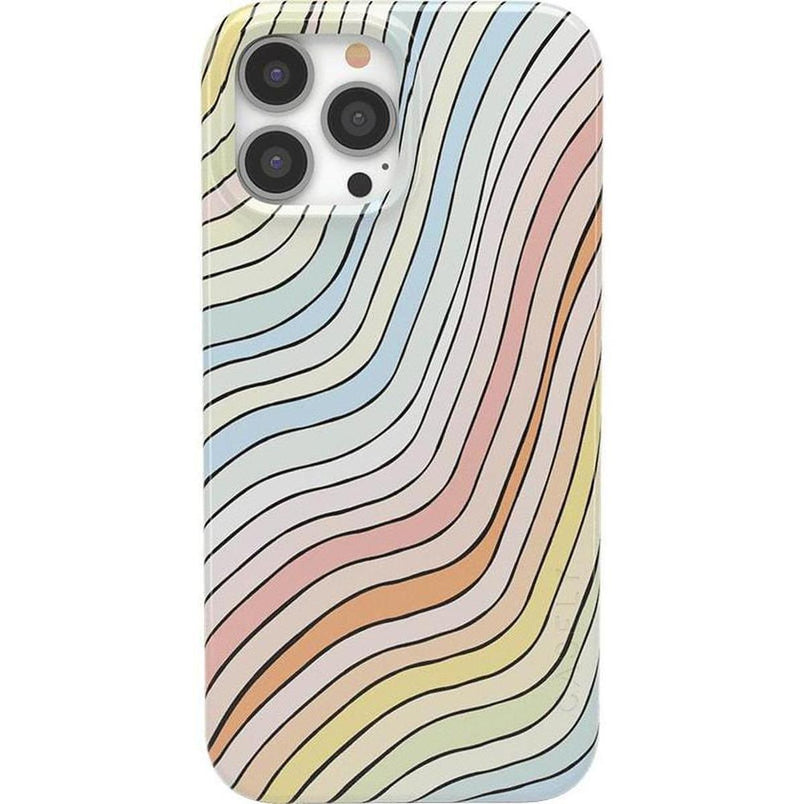 Ride The Wave | Pastel Rainbow Lined Case iPhone Case get.casely Classic + MagSafe® iPhone 13 Pro