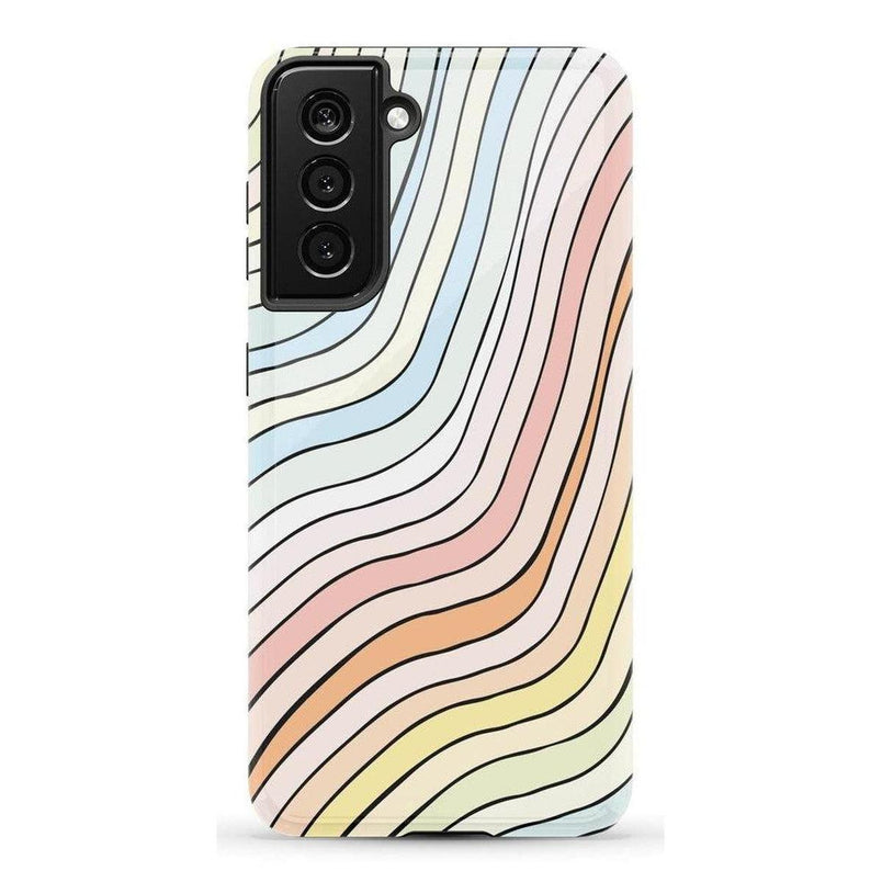 Ride The Wave | Pastel Rainbow Lined Samsung Case