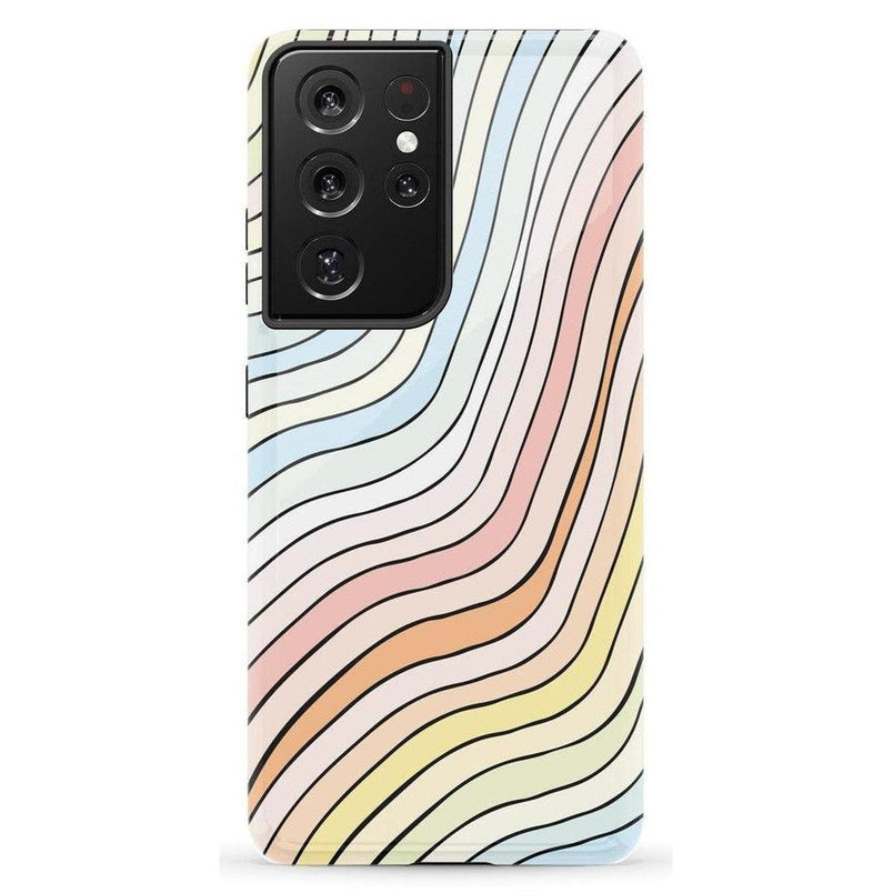 Ride The Wave | Pastel Rainbow Lined Samsung Case Samsung Case Casetry Galaxy S21 Ultra