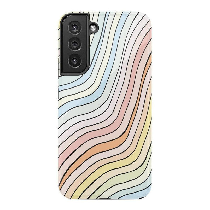 Ride The Wave | Pastel Rainbow Lined Samsung Case Samsung Case Casetry Galaxy S22 Plus