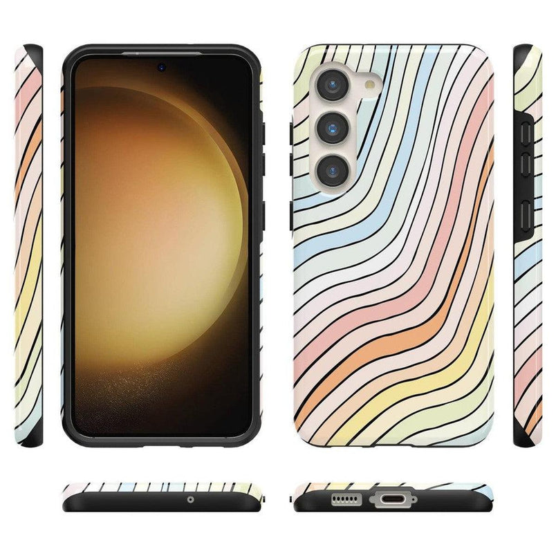 Ride The Wave | Pastel Rainbow Lined Samsung Case Samsung Case Casetry