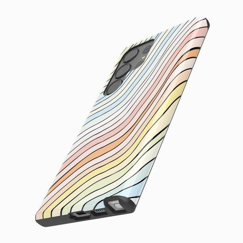Ride The Wave | Pastel Rainbow Lined Samsung Case Samsung Case Casetry