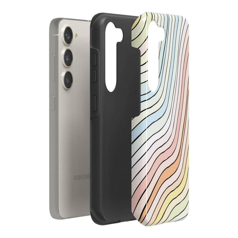 Ride The Wave | Pastel Rainbow Lined Samsung Case Samsung Case Casetry