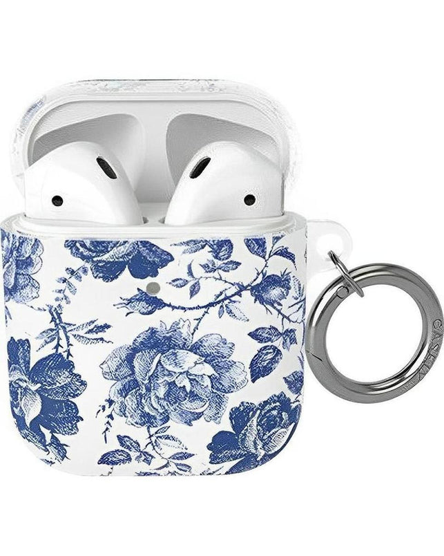 Rose to Fame | Blue & White Rose Floral AirPods Case