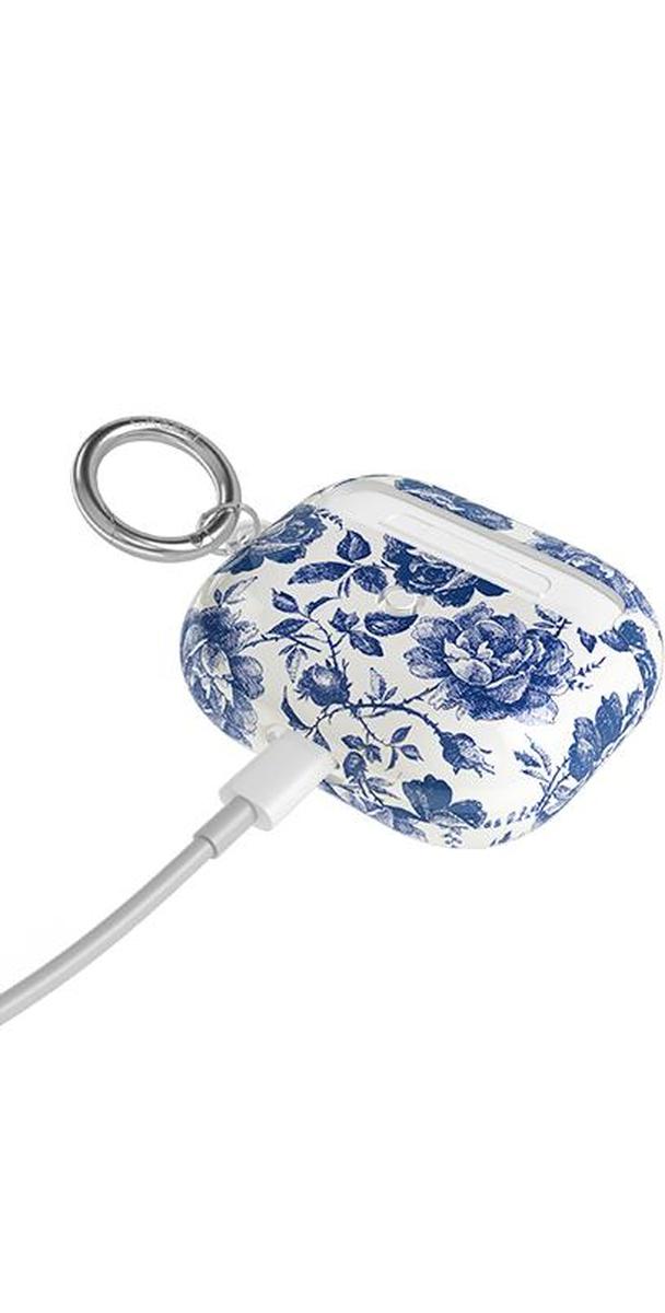 Rose to Fame Blue & White Rose Floral AirPods Case - Thumbnail 3