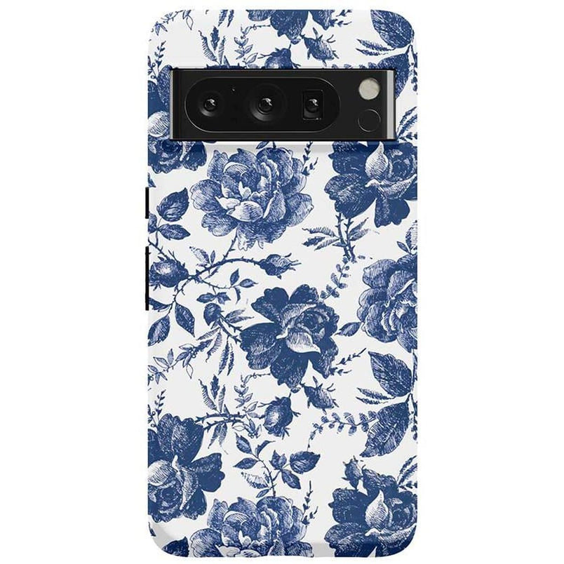 Rose to Fame | Blue & White Rose Floral Google Pixel Case Google Pixel Case Casetry Essential Google Pixel 8 Pro 
