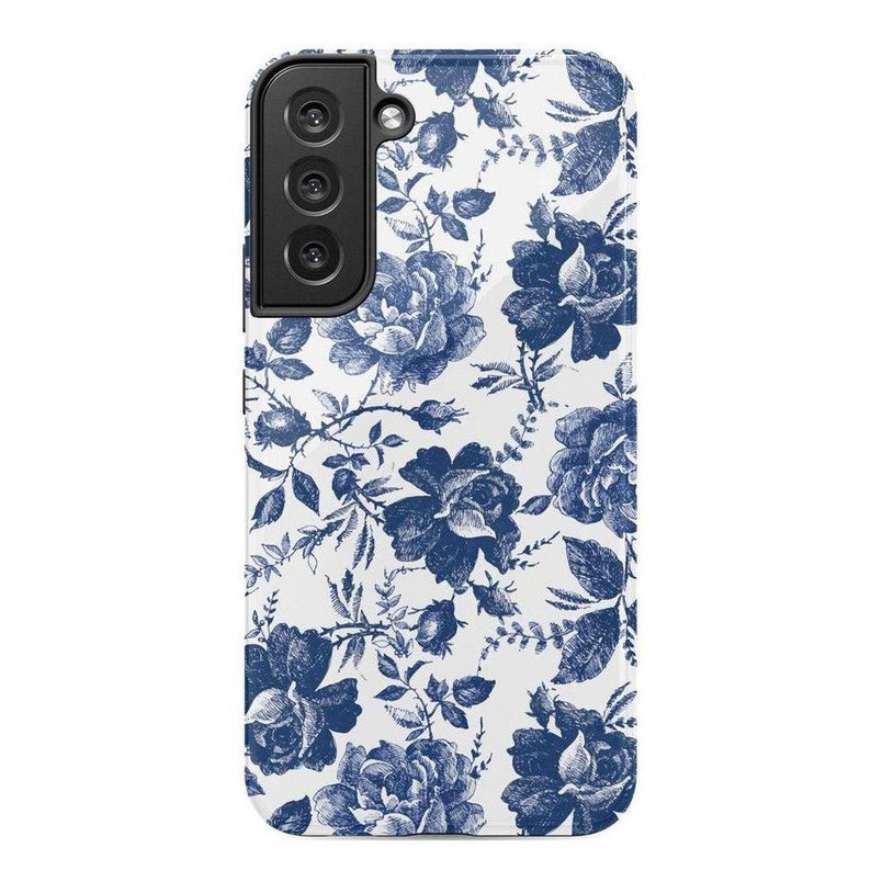 Rose to Fame | Blue & White Rose Floral Samsung Case Samsung Case Casetry Galaxy S22 Plus