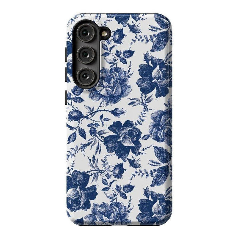 Rose to Fame | Blue & White Rose Floral Samsung Case Samsung Case Casetry 