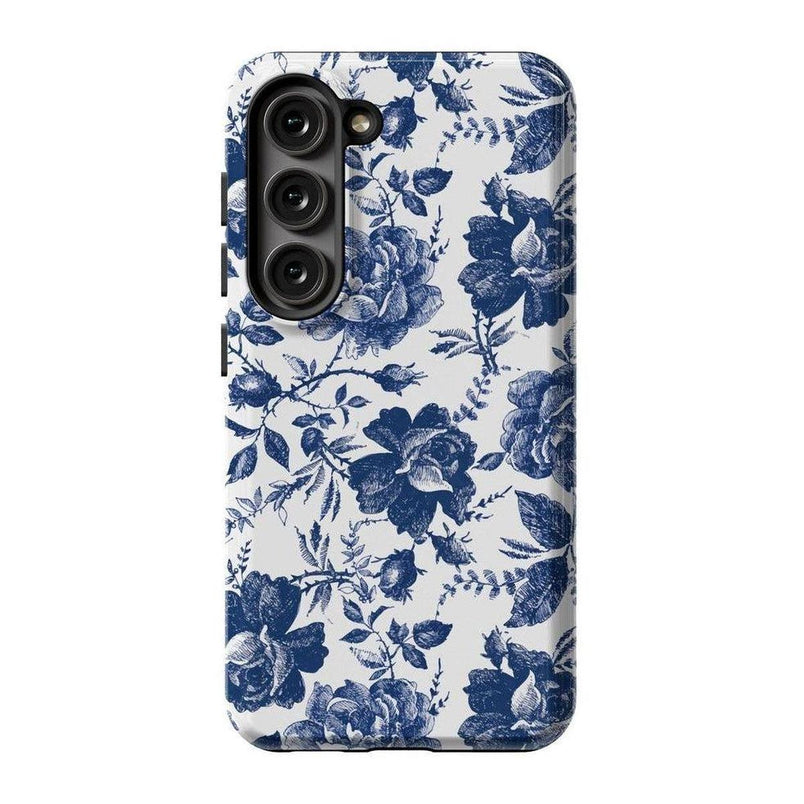 Rose to Fame | Blue & White Rose Floral Samsung Case Samsung Case Casetry Galaxy S23 Plus