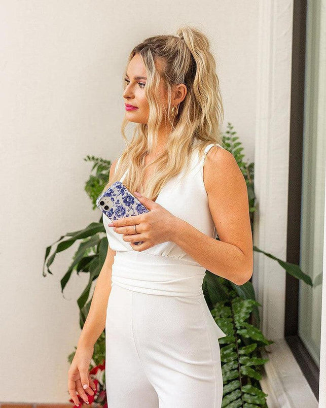 Rose to Fame | Blue & White Rose Floral Samsung Case Samsung Case get.casely 