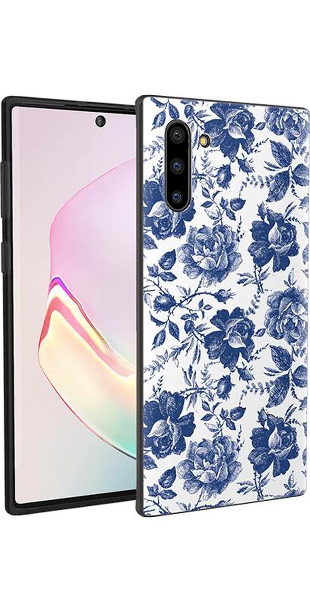Rose to Fame Blue & White Rose Floral Samsung Case - Thumbnail 2