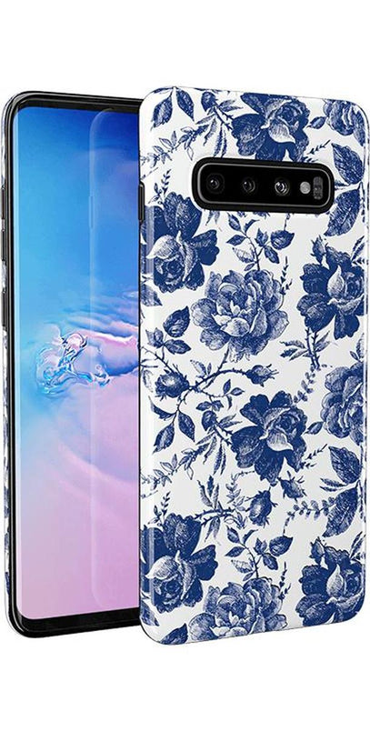 Rose to Fame | Blue & White Rose Floral Samsung Case Samsung Case get.casely 