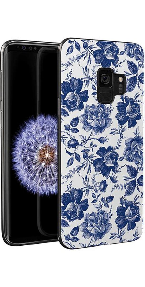 Rose to Fame Blue & White Rose Floral Samsung Case - Thumbnail 3