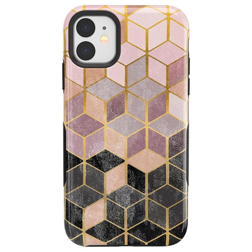 Stepping Up | Geo Rose Gold Marble Case iPhone Case get.casely Bold iPhone 11 