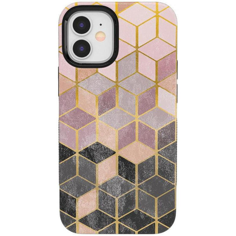 Stepping Up | Geo Rose Gold Marble Case iPhone Case get.casely Bold iPhone 12 Mini 