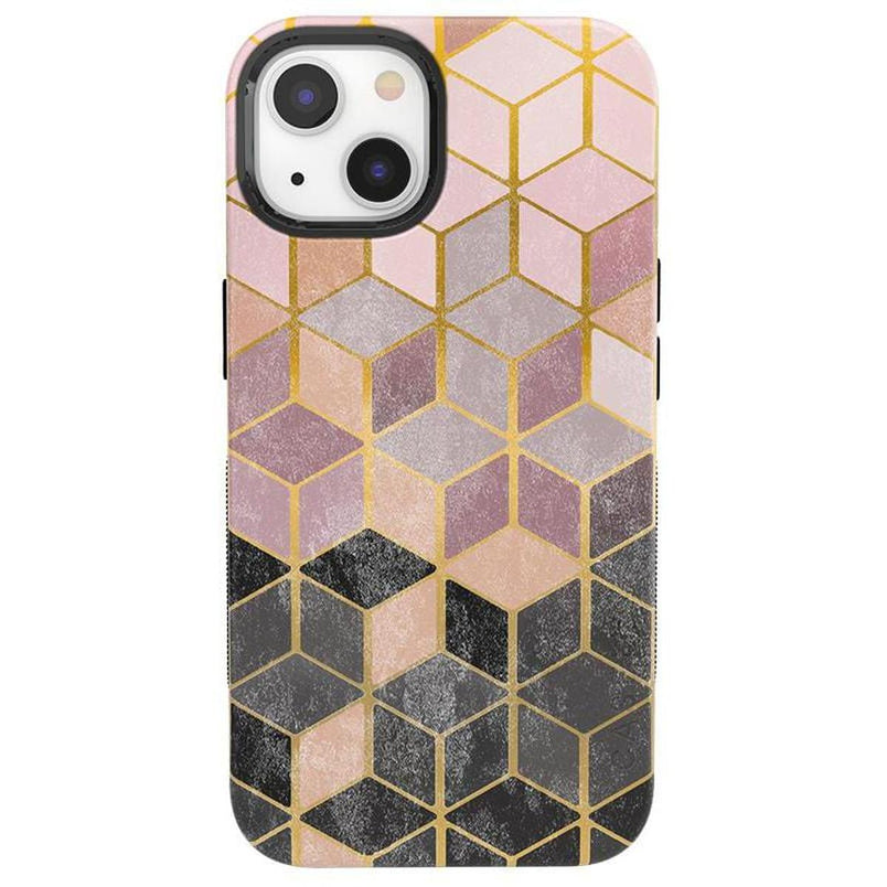 Stepping Up | Geo Rose Gold Marble Case iPhone Case get.casely Bold + MagSafe® iPhone 13 