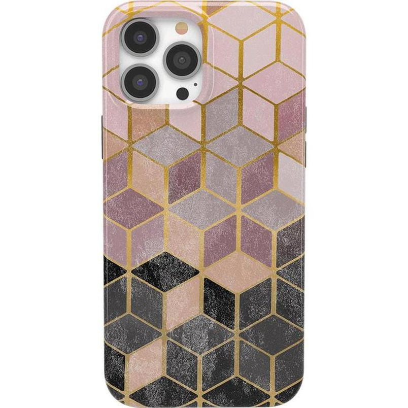 Stepping Up | Geo Rose Gold Marble Case iPhone Case get.casely Classic + MagSafe® iPhone 13 Pro 