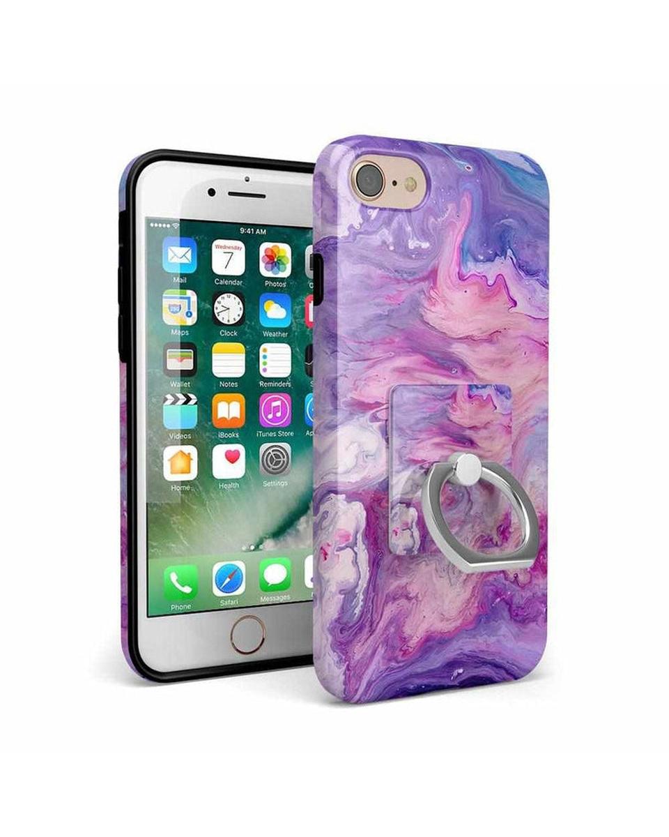 Tie Dying Over You Purple Marble Phone Ring - Thumbnail 3