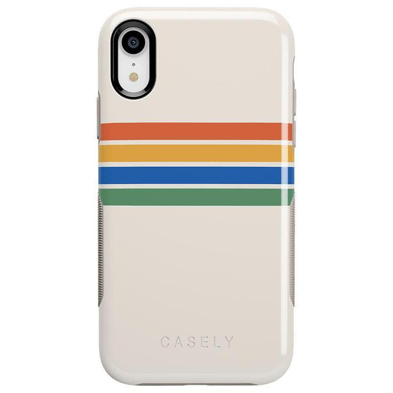 Totally Groovy | Rainbow Stripes Color Block Case iPhone Case get.casely Bold iPhone XR