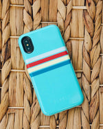 Totally Groovy | Teal Rainbow Stripes Color Block Case iPhone Case get.casely 